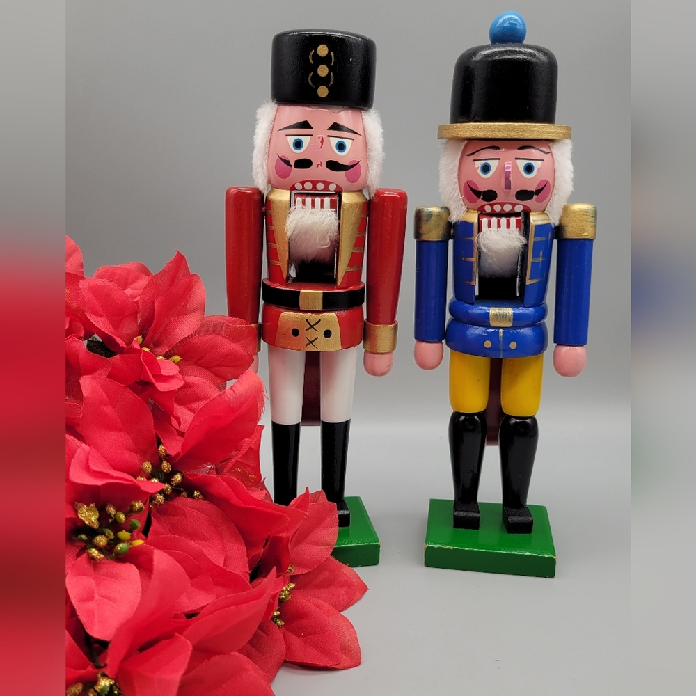 Vintage Christmas Decor Soliders German Nutcracker Set Holiday Figurines Medium